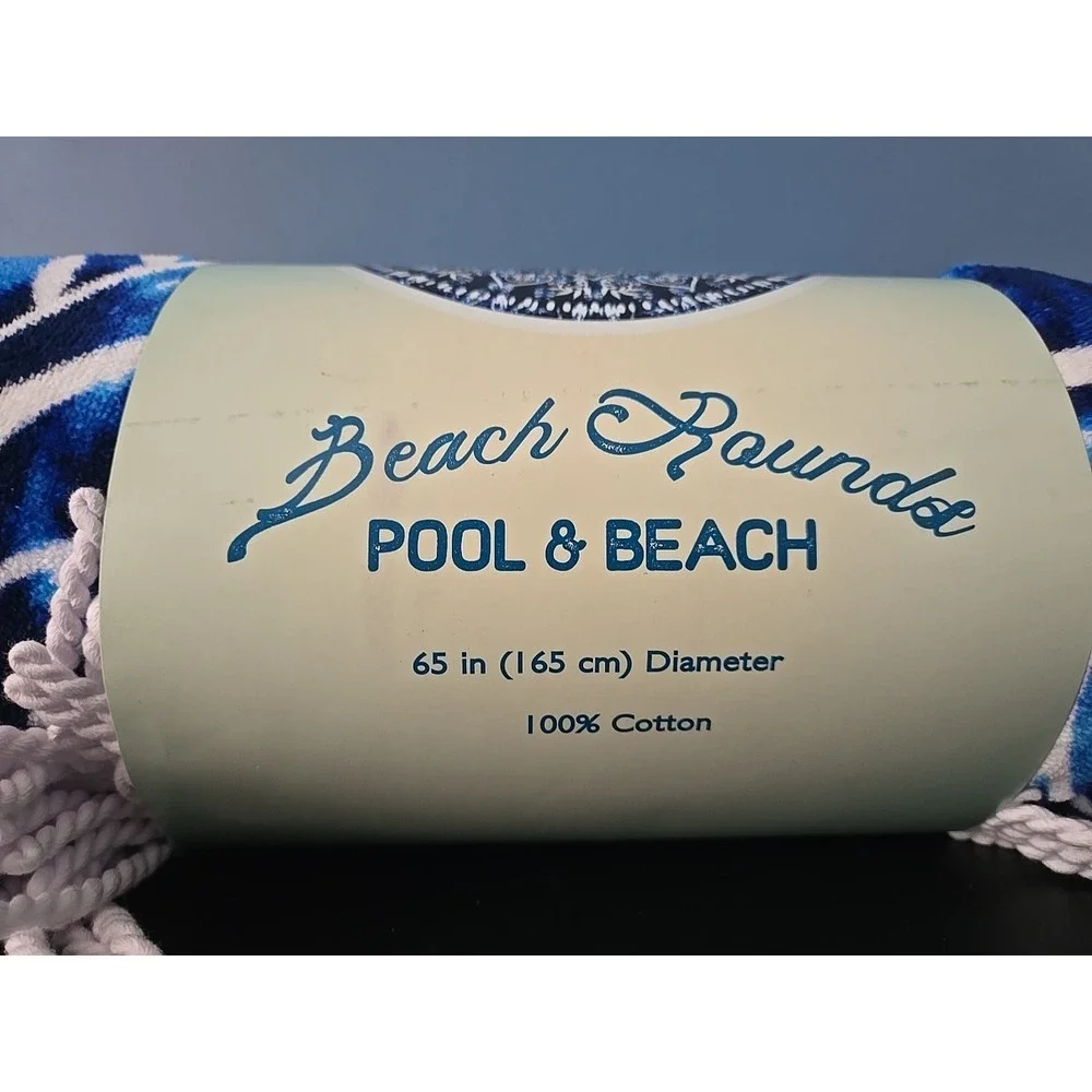 OEKO-TEX Pool & Beach Rounds Blue White Color 65